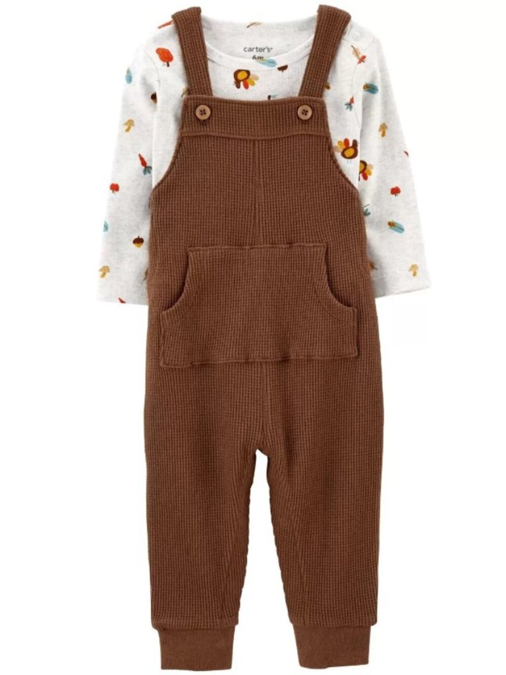 Carter's Baby Thanksgiving Fall Long Sleeve Thermal Coverall 2 Piece Set NWT